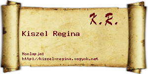 Kiszel Regina névjegykártya